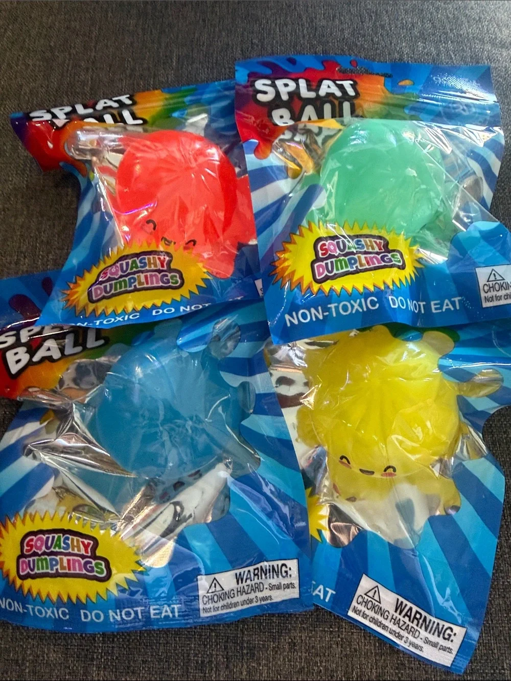 4 Splat Balls - Red, Green, Blue, Yellow Party Pack